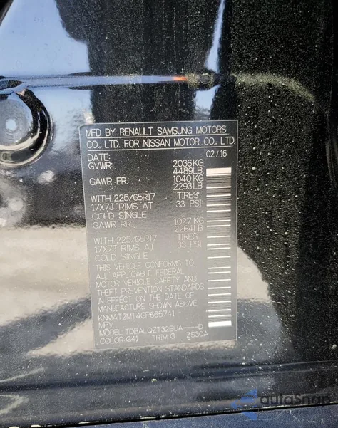 2016 Nissan Rogue S from USA, damaged, VIN KNMAT2MT4GP665741